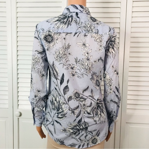 J. MCLAUGHLIN Lois Blouse In Powdered Blue Size Extra Small - Picture 8 of 8